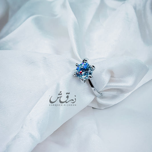 Azure Solitaire Elegance Ring