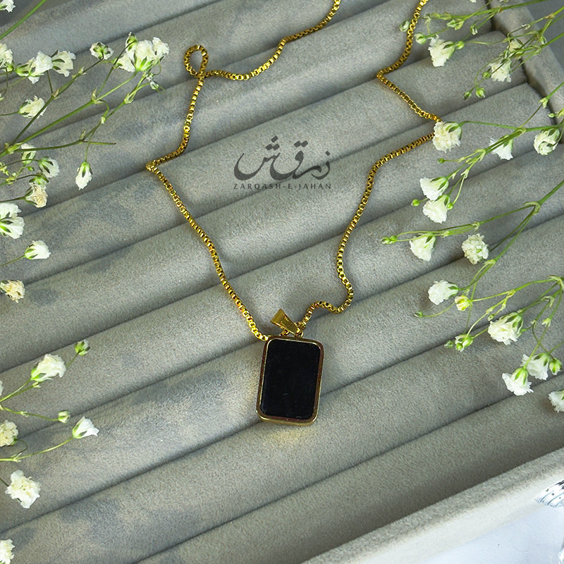 Golden Ebony Mirror Necklace