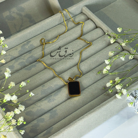 Golden Ebony Mirror Necklace